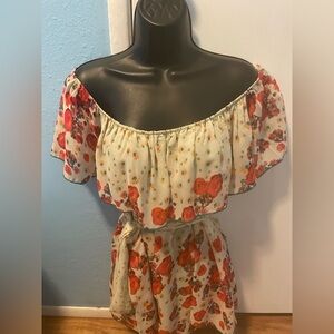 Off shoulder floral blouse
